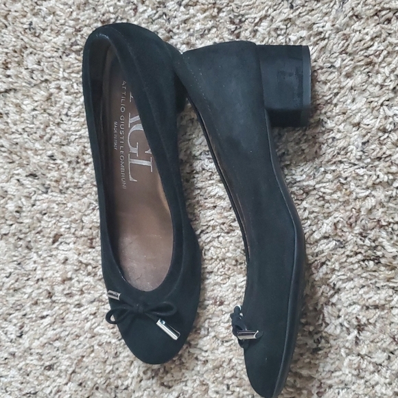 AGL Black Block Heel Suede Heels Size 36/6 - Picture 4 of 8
